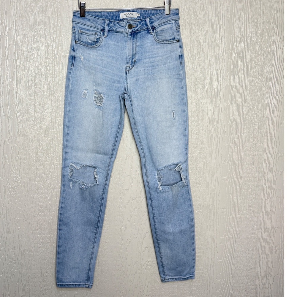 Hidden Jeans Los Angeles Light Wash Distressed Skinny Jeans Size 27